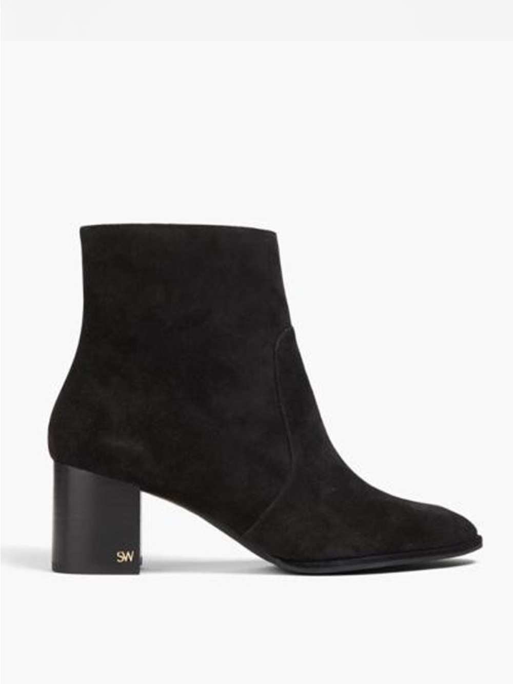 STUART WEITZMAN Women's Black Suede Ankle Boot